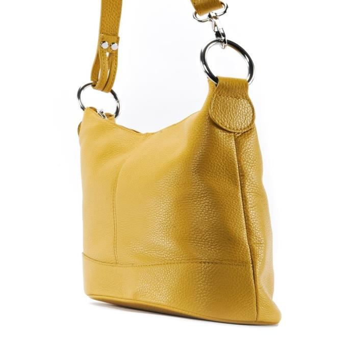 Sac bandoulière en cuir OH MY BAG modèle Jaune Femme L 23