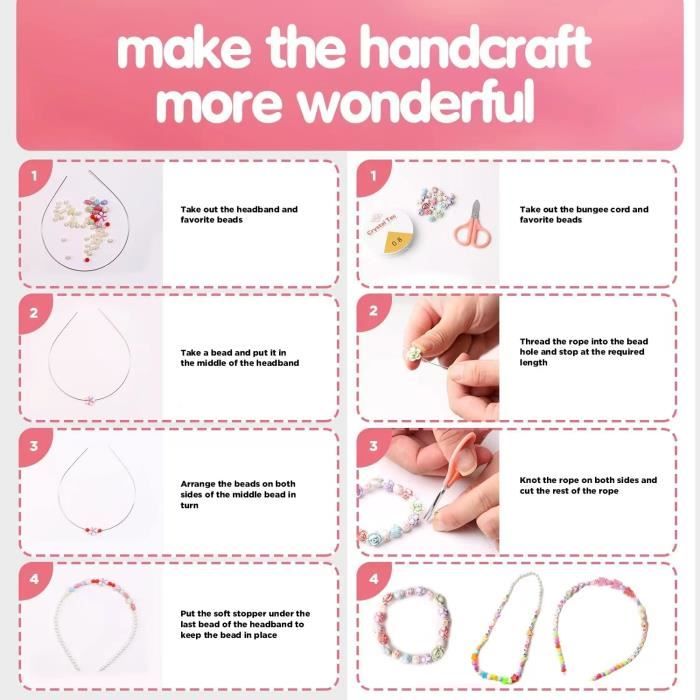 Kit de fabrication de bracelet en perles bricolage 24 grilles, Kits faits à  la main pour les enfants - Cdiscount Maison