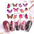 Stickers Ongles Nail Art Pour, 30Pcs Auto-Adhésif Autocollants Ongles Decoration Fruits Fleurs Plantes Papillons Bowknot Feuilles De-3