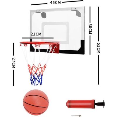 COSTWAY Mini Panier de Basket Mural 45 x 30 CM à Fixer en Suspension à  l'Intérieur en PC pour Jouer de Loisir Chambre Bureau Blanc - Cdiscount  Sport