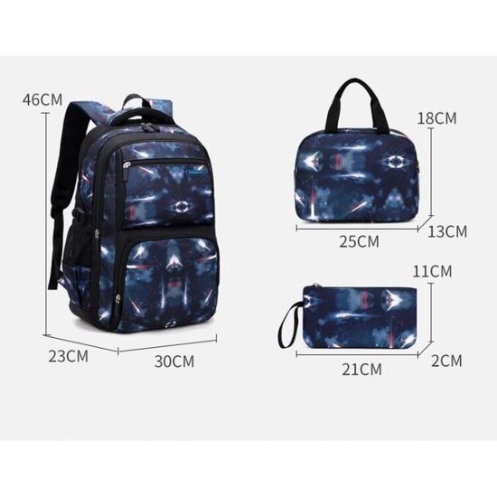Sac à Dos Denim Y2K étoilé Gothique - Style Punk Rock Emo Années 2000, Unisexe, Dégradé Et Motifs Monstres