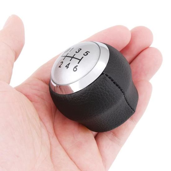 Pommeau Levier De Vitesse Cuir Noir Pour Toyota - Compatible Yaris, Corolla, RAV4, CH-R, 6 Vitesses