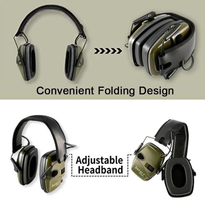 Casque Anti-Bruit Protection Auditive Pour Tir Et Environnements Bruyants - Jaune, Réglable Et Confortable