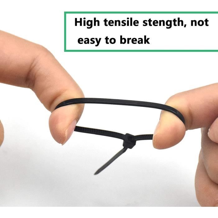 100 Pièces Attache Cable Noir 3mm*15cm Cable Management Bureau Fixation