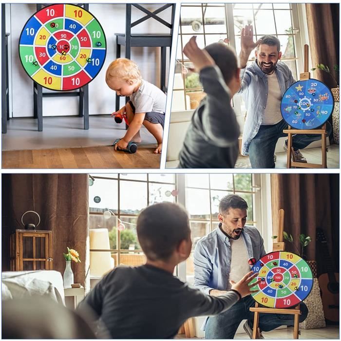Jeu De Fléchettes Enfant – 12 Balles Adhésives Et 8 Fléchettes, De 3 à 12 Ans, Intérieur/extérieur