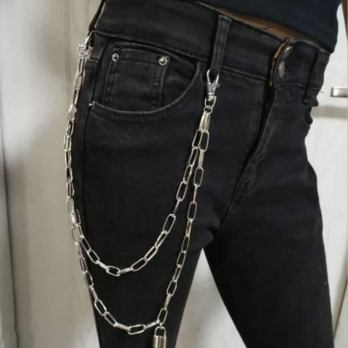 Chaîne Pour Jeans En Cuir PU Vintage - Longueur ~64 Cm, Style Punk, Porte-clés Portefeuille