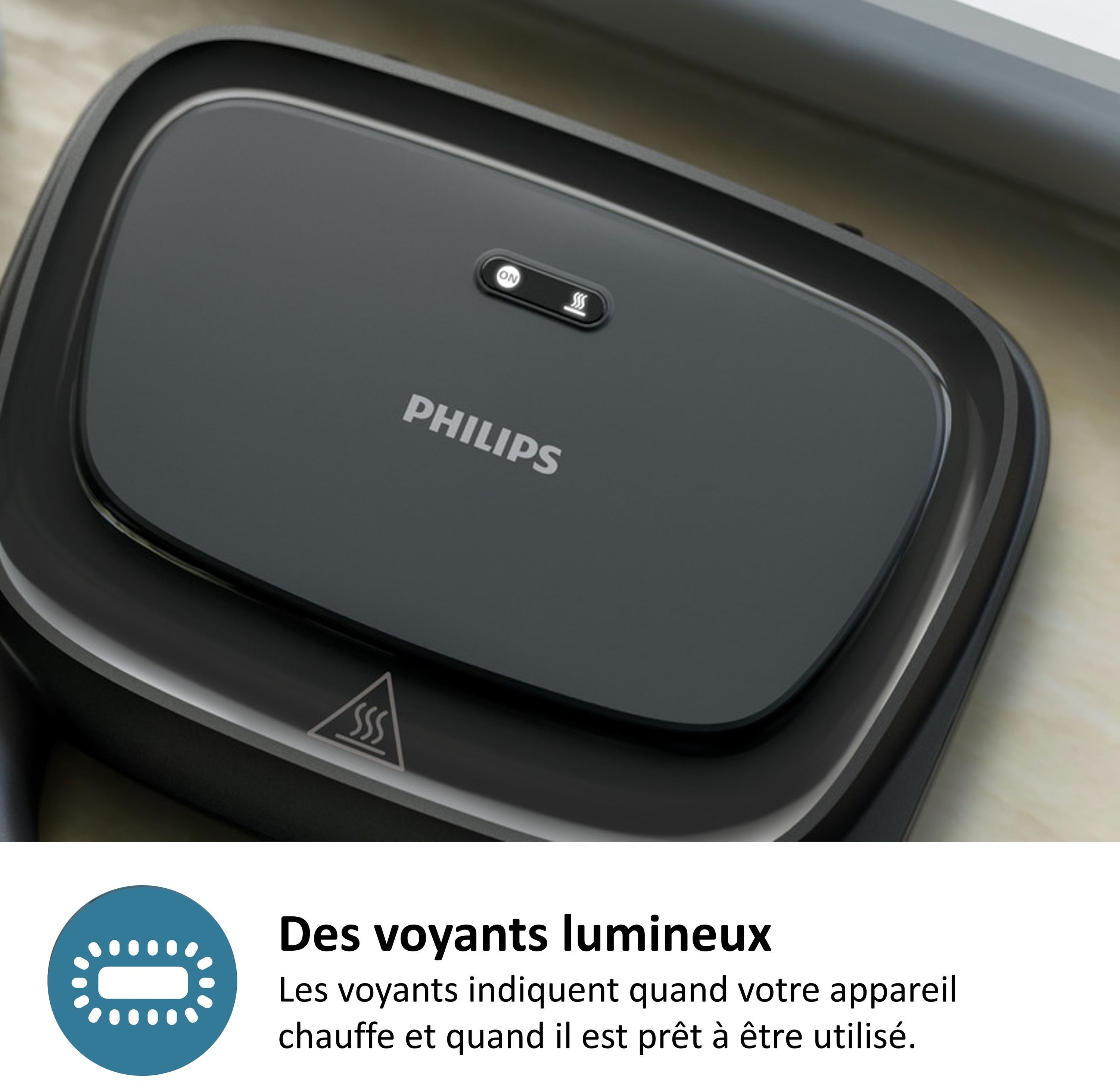 Philips Appareil à croque-monsieur 750w noir - HD2331.90 pas cher