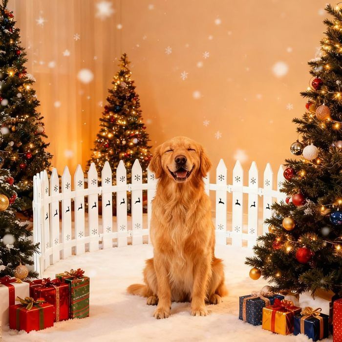 Clôture Pour Sapin De Noël - 35 Pièces Blanches, Hauteur 42 Cm, Réutilisable, Protection Enfants Et Animaux