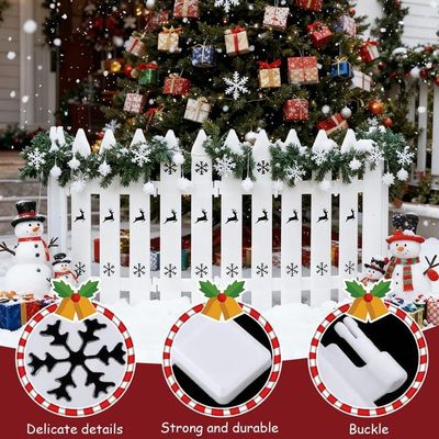 Clôture Miniature Pour Sapin De Noël - 24/30/40 Pièces Blanc Plastique Ou Bois Rouge - Décoration Jardin Et Intérieur