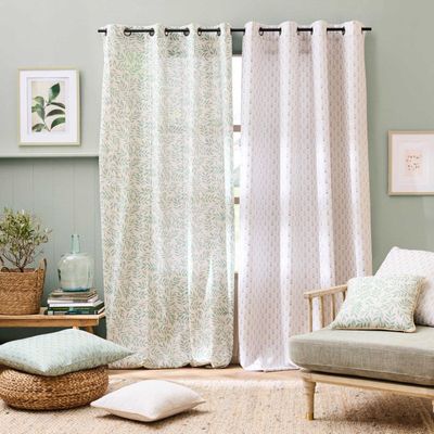 Douceur D'Intérieur Voilage à œillets DANIA - Voile Sablé Imprimé - 140 X 240 Cm Pas Cher