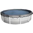 Filet anti feuille piscine hors sol - Bache - Jusqu'à 6.20 m de diamètre - Gris-0