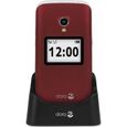 Téléphone portable Doro 2424 Rouge - GSM - Clapet - Appareil photo - Bluetooth - Autonomie 8h - 285h en veille-0