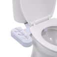 vidaXL Accessoire siège toilette et eau chaude et froide à double buse-0