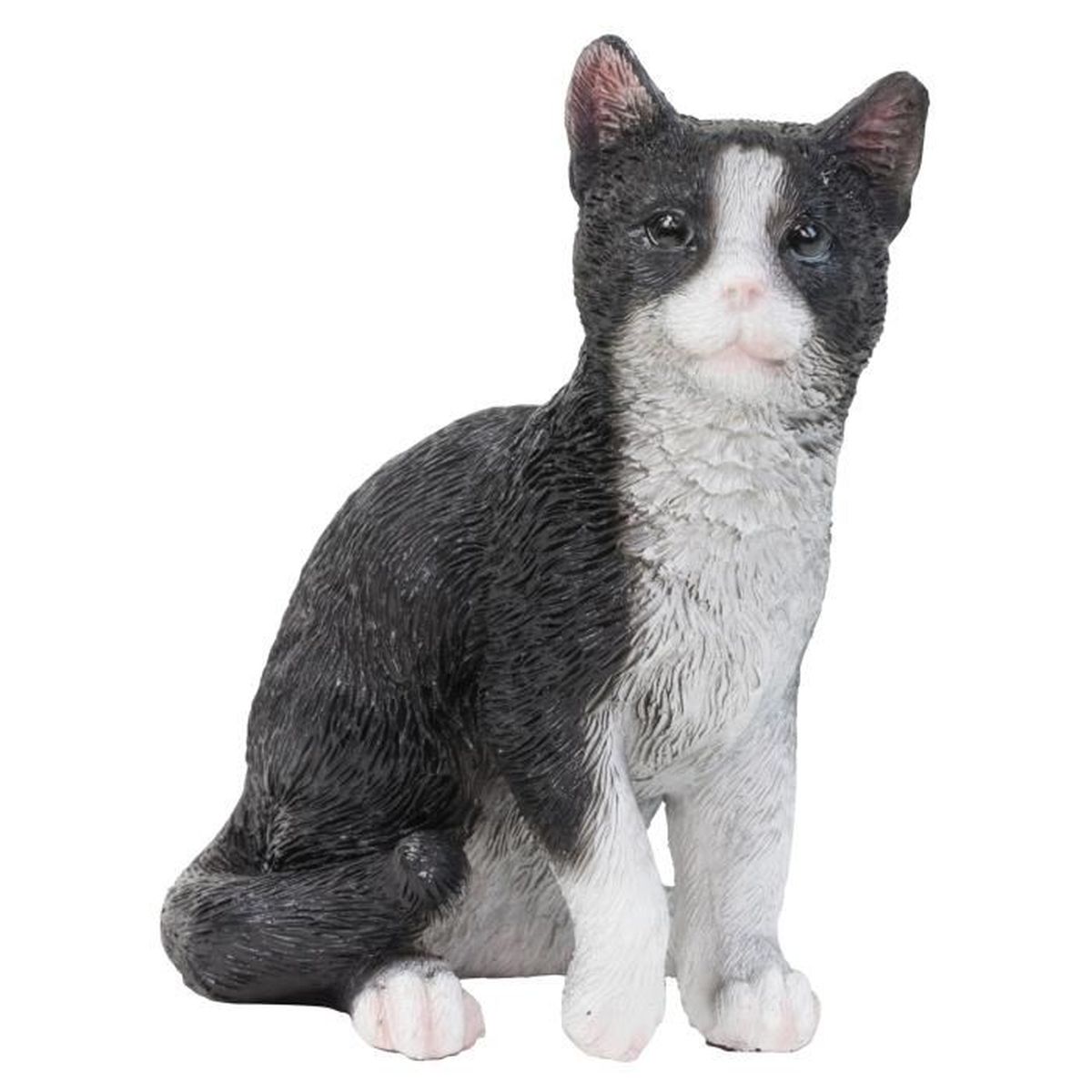 Figurine Chat Assis Realiste 12cm Noir D Autres Couleurs Disponibles Gris Et Roux Cdiscount Jardin