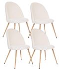 Lot de 4 Chaises bouclette Slano blanc Atmosphera - Blanc