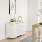 vidaXL Buffet blanc brillant 120x41x75 cm bois d'ingénierie 809608