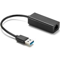 Wooshshop® Alluminum Réseau Adaptateur USB 3.0 vers RJ45 Gigabit Ethernet USB Réseau à 1000 Mbps Supporte Windows 10/ 8.1/ 8/ 7/ Vis