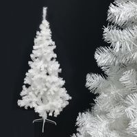 Sapin de Noël Artificiel 150cm blanc- Arbre de Noël matériel PVC - Décorations faciles à accrocher