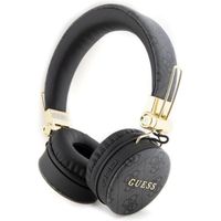 Guess Wireless Headphones 4G PU Leather with Metal Logo Black - GUBH704GEMK