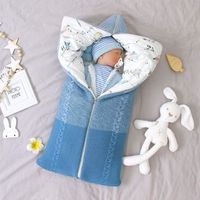Gigoteuse bébé hiver - Turbulette en coton tricoté unisexe - Bleu