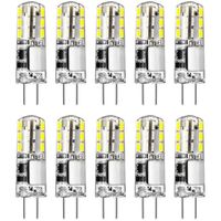 Lot de 10 ampoules LED G4 12 V Blanc froid 6000 K AC/DC 2W/25 W G4 de rechange à culot bi-broches Type JC, économie d'énergie