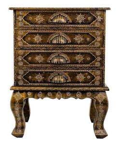 CHIFFONNIER - SEMAINIER Chiffonnier, meuble de rangement en bois peint coloris cuivre - Longueur 45 x Profondeur 30 x Hauteur 60 cm