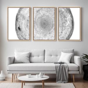 BHFG-177 Affiches d'art mural moderne, 5 panneaux de palmier, cadre de
