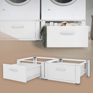 vidaXL Socle double pour lave-linge et sèche-linge avec tiroirs Blanc - La  Poste