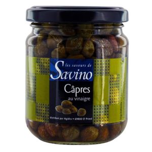 CORNICHONS OLIVES Câpres au vinaigre recette du Sud - Les Saveurs de Savino - bocal 125g