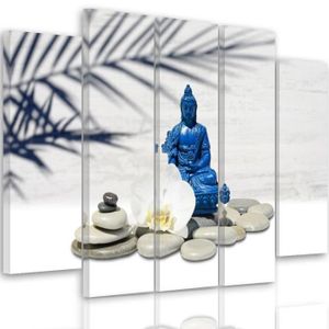 DECLINA, Tableau toile imprimée Zen, Tableau Arc de Galets en Bord de Mer,  150x100 cm