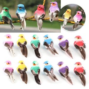 Oiseaux décoratifs oiseaux en bois décoration de table  printemps naturel coloré 12cm 3pcs-14784