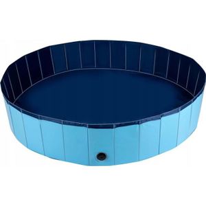 Piscine Pliable pour Chiens 160x30CM avec Robinet de Vidange Rotatif et  Fond Antidérapant en PVC Bleu - Costway