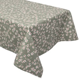 Nappe Toile Cirée PVC Rectangulaire 140x240cm - Motif Petit Pois Vert Sauge - Entretien Facile