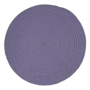 TAPIS DE COULOIR TAM TAM Tapis en coton réversible effet cordage diamètre 70 cm - Bleu corsica