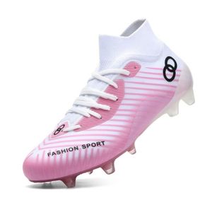 CHAUSSURES DE FOOTBALL Chaussures de Football AIUD - Crampons moulés - Rose blanc