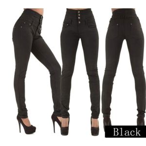 JEANS Jeans Taille Haute pour Femme Slim Fit Stretch Push Up Pantalons en Denim Casual Retro Pantalons - noir liqingxin