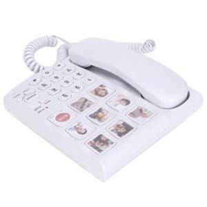Téléphone fixe Qqmora Téléphone à grosses touches LD‑858HF Téléph