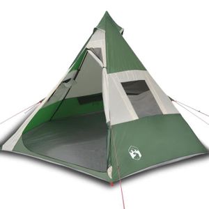 TENTE DE CAMPING Qqmora Tente de camping tipi 7 personnes vert impe
