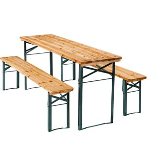 Ensemble table et chaise de jardin TECTAKE Table de jardin pliante 177 x 46 x 77 cm a