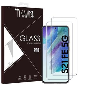 WFTE [Lot de 2] Verre Trempé pour Samsung Galaxy S21 FE 5G (Pas pour  Samsung Galaxy S21 5G), Anti-Trace Protecteur avec Dureté 9H Glass