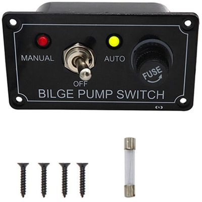 Panneau De Pompe De Cale 3 Voies 12V 24V - Panneau Commutation Avec Protection Courant Pour Bateau