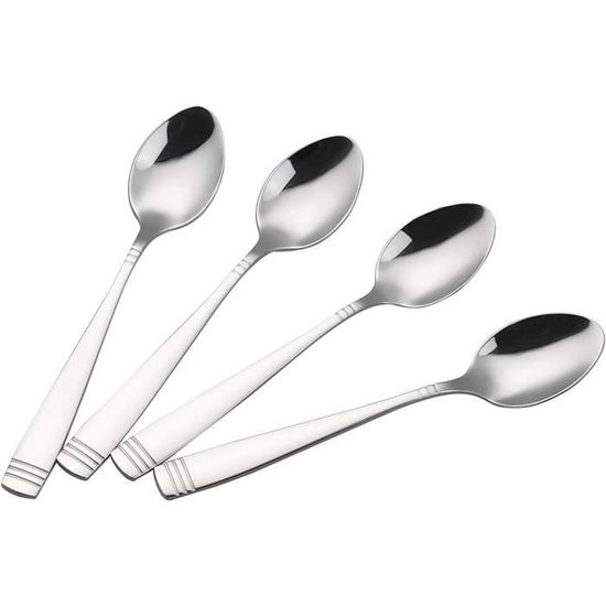 12 Cuillères à Dessert Inox - 15cm Finition Miroir | Pour Gâteaux Et Desserts
