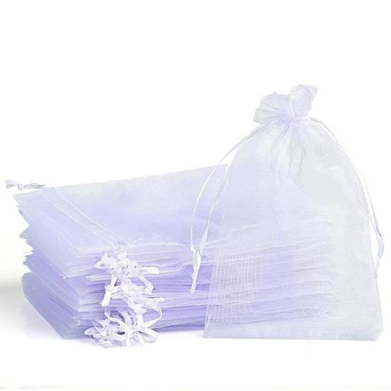 9 cm Blanc Flocon de Neige Naler Lot de 120 Sachets Pochettes Sacs Organza de Poche de Cadeau Mariage Bijoux Sacs 7 