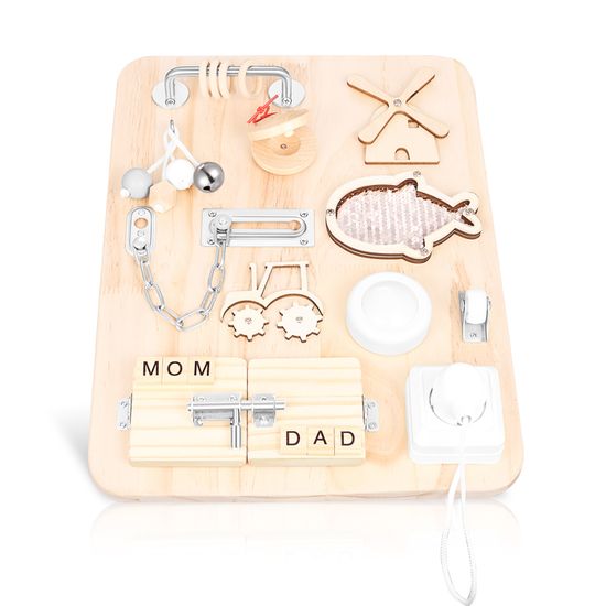 Busy Board Montessori LED Et Interrupteurs Bebe Busy Board Pour Enfant Age 1 2 3 4 Ans Jouets Sensoriels Pour Enfants Autistes Activites Wooden Tableau Sensoriel Jouets Les Cadeaux