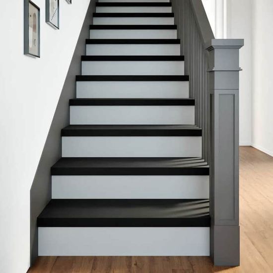 15 Tapis De Marches D'Escalier SofyFine 8x30 Pouces - Antidérapants Cyan, Beige, Marron