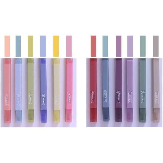 24 Surligneurs Pastel Mini - Stylos Fluos Bonbon Pour Enfants, École, Coloriage - 6,7 Cm