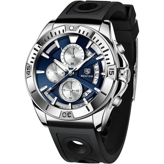 Montre Homme CIVO Cuir Étanché 3ATM Chronographe Quartz - Style Élégant Et Fonctionnel