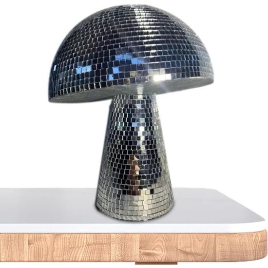 Boule Disco Champignon à Facettes – Décoration Chambre Rétro, 6 Pouces (15 Cm), Effet Miroir étincelant