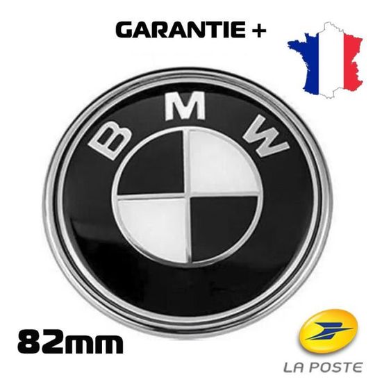 Badge De Capot Avant Et Coffre BMW - Noir, 82 Mm, Référence 51147057794, Compatible Plusieurs Séries