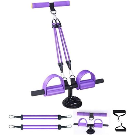 Élastique à Pédale 6 Tubes - Appareil Fitness Multifonction Pour Abdos, Bras, Jambes Et Taille Avec Poignées Mousse